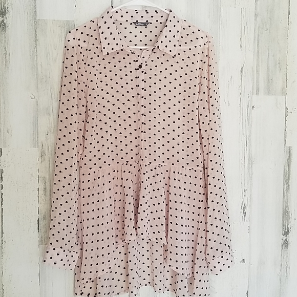 Wallflower Tops - Wallflower hi/low sheer blouse